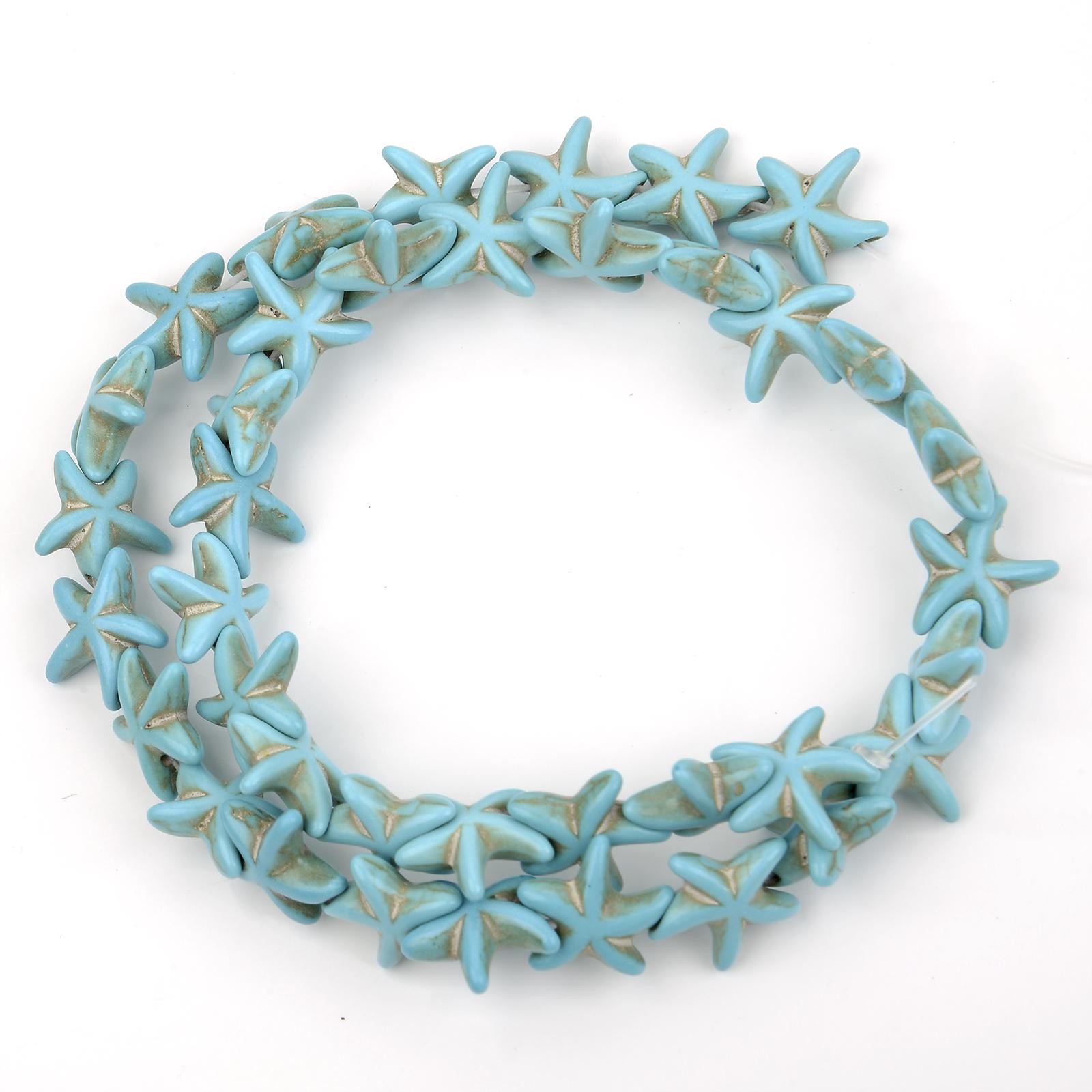 

1 шт. бирюзовые бусины в форме морской звезды, свободные бусины-разделители, бисер для самостоятельного изготовления ювелирных изделий, браслет, ожерелье HMM синий