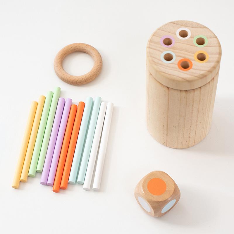 

Kid Colorful Wooden Stick Balance Toy Montessori Educational Matching Fine Motor Skills Color Sorting Sensory Toys for Toddler светло-серый