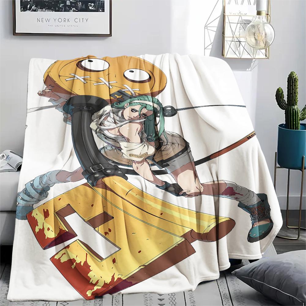 1 szt. Koc flanelowy z nadrukiem Gachiakuta, Wysokiej jakości, Na wszystkie pory roku, Wystrój domu, Ciepło i komfort, Idealny na prezenty świąteczne