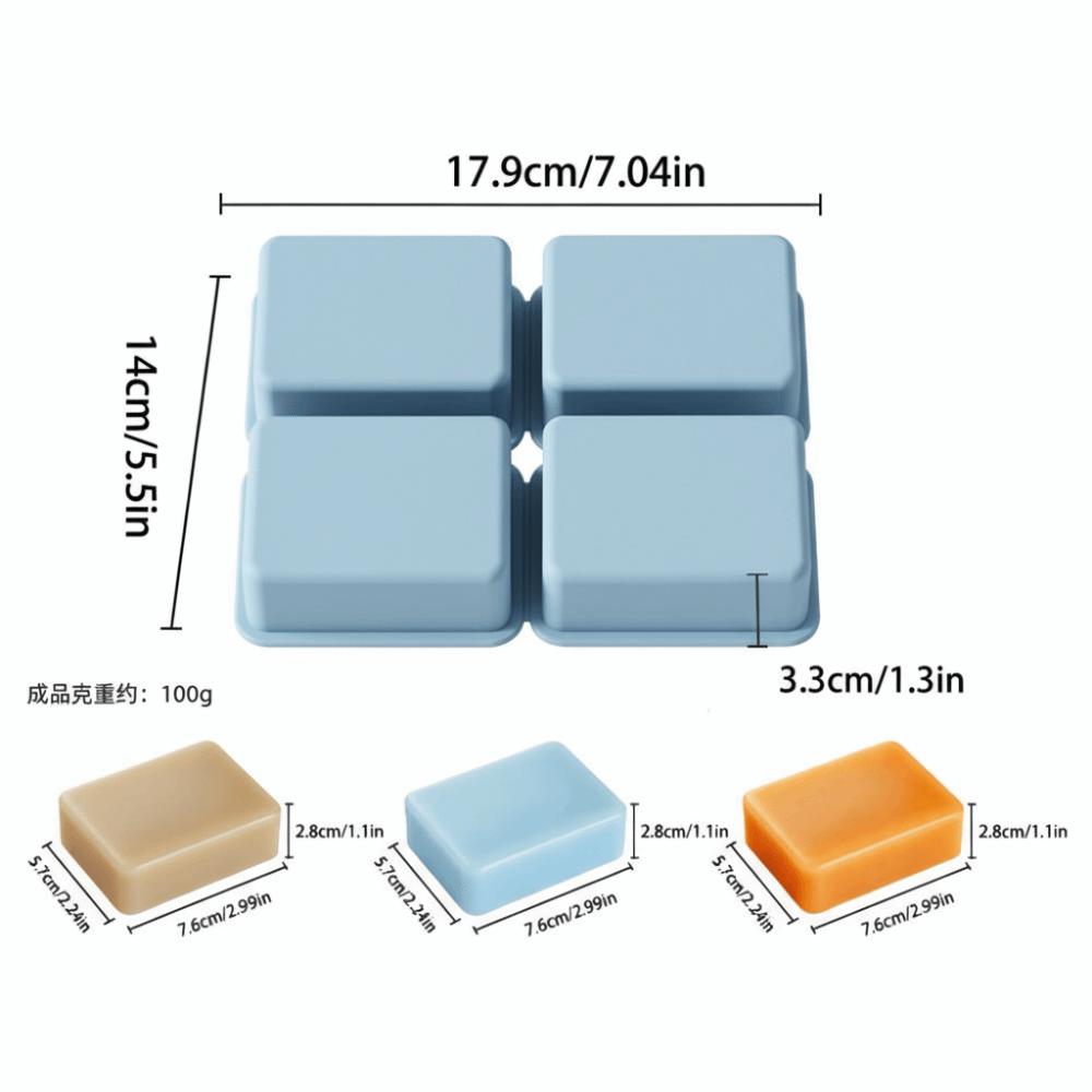 

Easy Release Ice Cube Mold 4 Cavity DIY Dessert Mold Premium Rectangle Soap Mold Resin Art синій