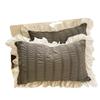 2pcs White Ruffle Pillow Sham Decorative Pillowcases with Invisible European Princess Pillow Cover Cushion 48*74cm