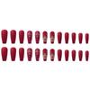 Christmas Red Fake Nails with Snowman Printed Natural Unbreakable Nail Simple Wear for Daily and Parties Wearing