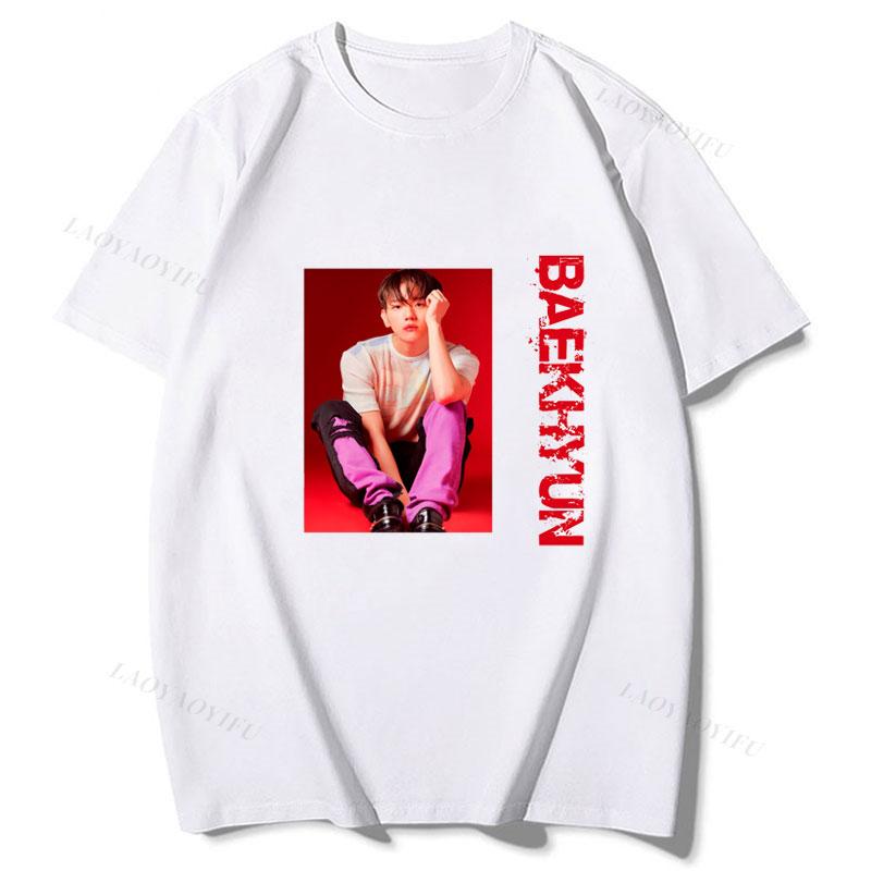 Playera Baekhyun EXO Essential Cotton T Shirt Camiseta Hombre Oneck Short Sleeve Ropa De Mujer 2000s Clothes Y2k Tees