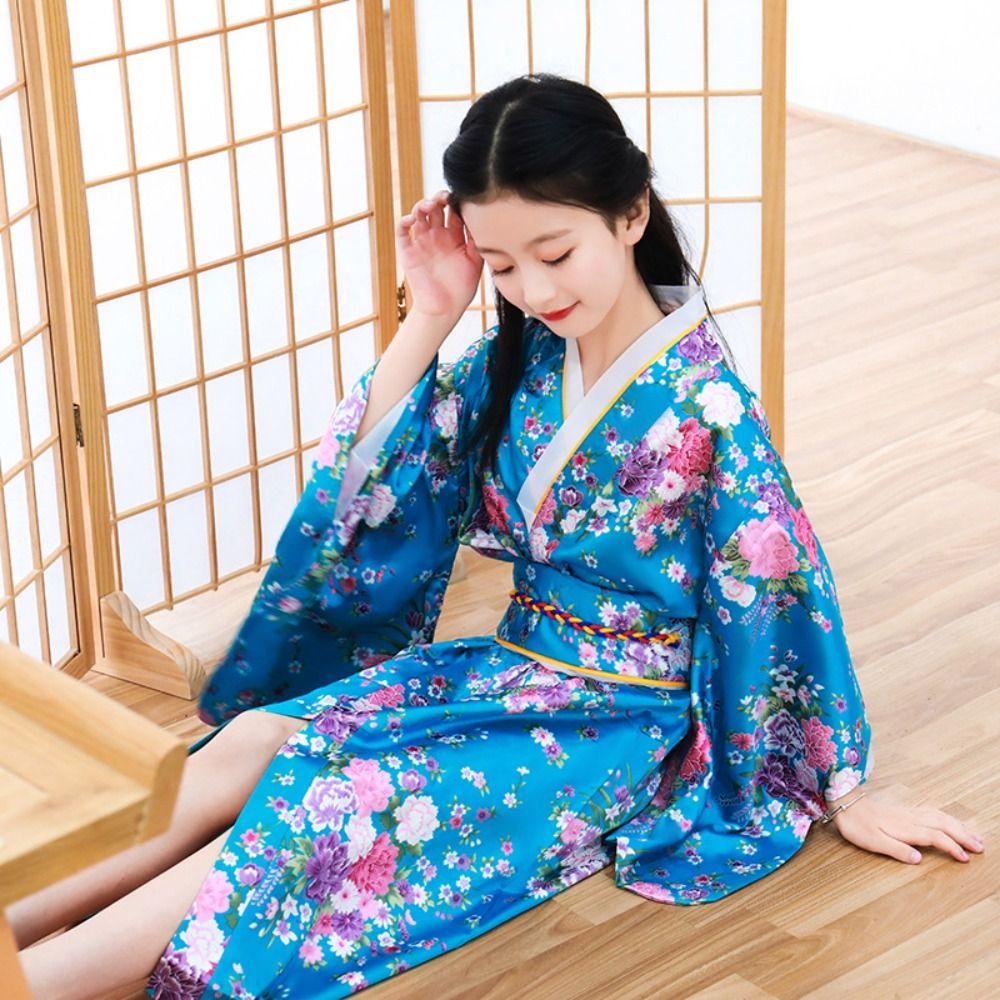 Elegance Kids Traditional Japanese Kimono Kids Japanese Style Yukata Bathrobe  Cosplay Costume