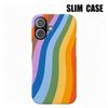 POD Rainbow Wave Stripe Mobile Phone Case for iPhone16promax All-inclusive Large Hole Film Hard Case