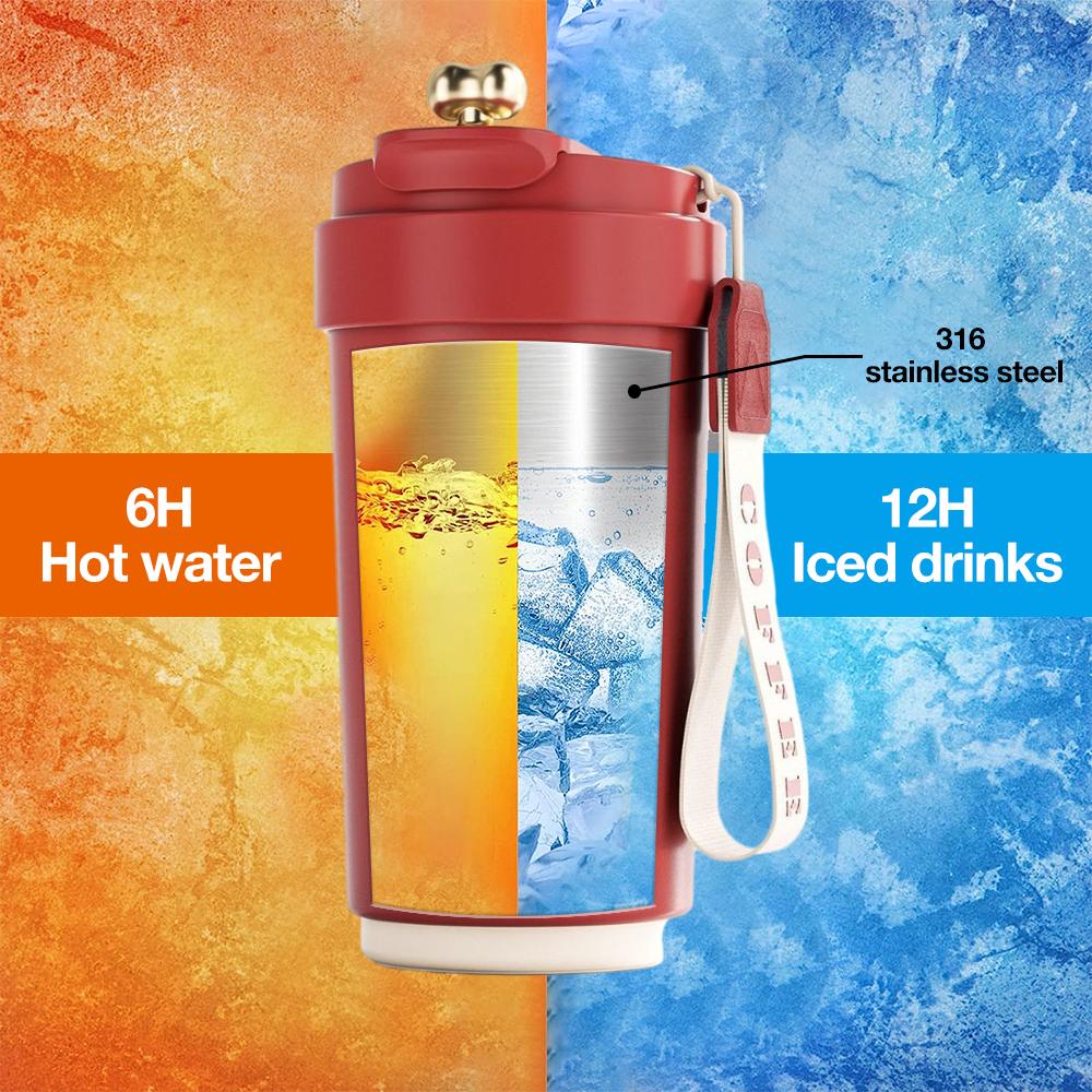 450ml Stainless Steel Smart Coffee Cup Tumbler Thermos Cup With Intelligent Temperature Display Portable Travel Mug Vacuum Flask