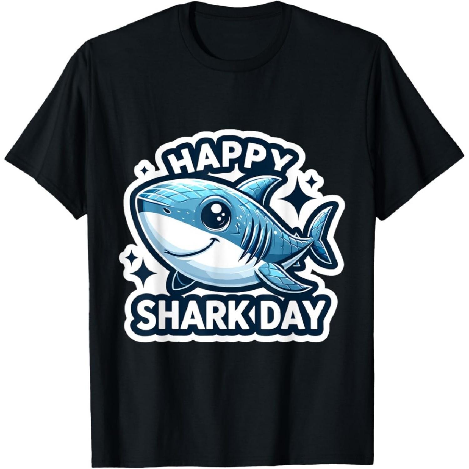 

Happy Shark Day - Underwater World Animal - Ocean Shark T-Shirt XXXXXL чорний