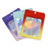 50pcs Thicken Ziplock Bags Gradient Holographic Laser AB Color Plastic Pouch for DIY Jewelry Storage Pouch Zip Lock Bag