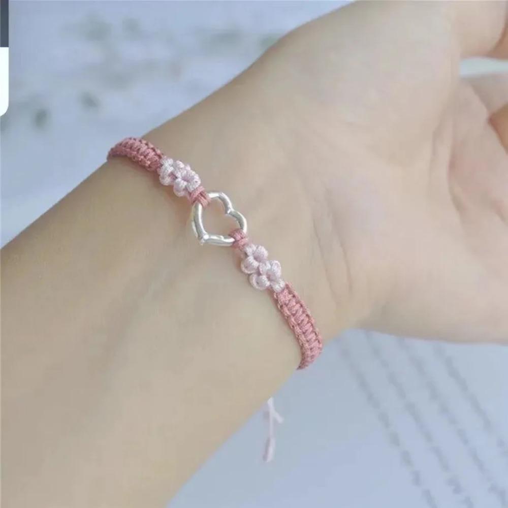 Pink Couple Bracelet Handmade Chain Bracelet Fashion Braided Hand Rope  Bestie Friendship Jewelry