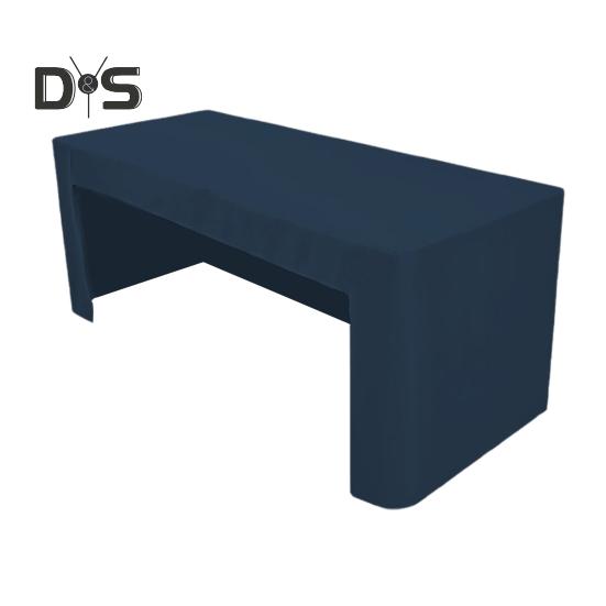 

Скатерть на резинке, с открытой спиной, однотонная моющаяся скатерть для выставки, встречи, банкета, свадьбы, дня рождения темно-синий