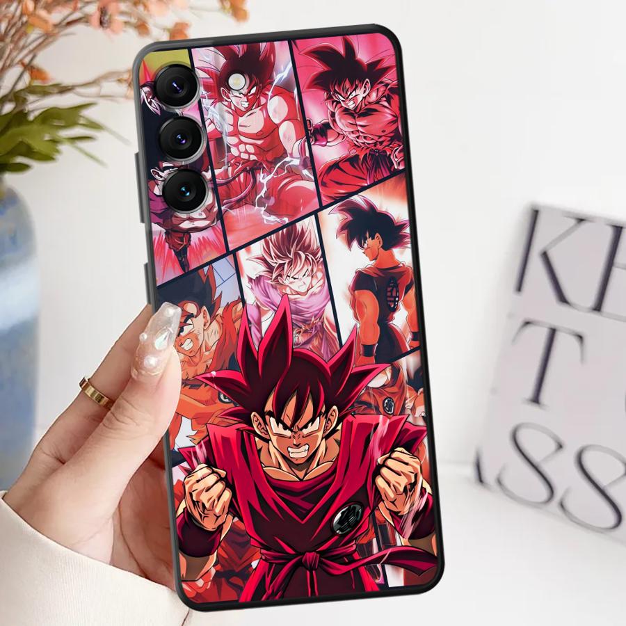 Black Soft Phone Cover Case for Samsung Galaxy A22 A52 A32 A23 A53 A35 A36 A24 A55 A25 A71 A26 A72 A41 A51 A73 Anime DragonS