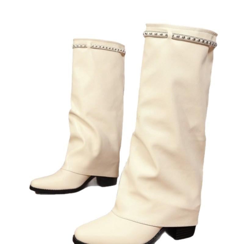 Large size thick high-heeled trousers long boots for women 0000 autumn and winter new high boots fashion boots for women Europe and America