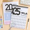 Foldable 2025 Calendar Planner Sheet Plastic Schedule Organizer  For School Office