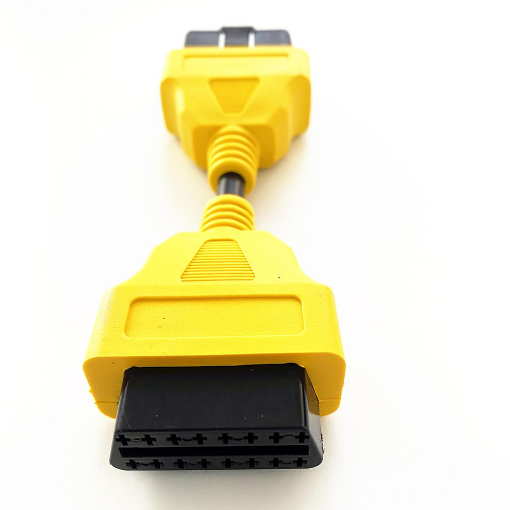 OBD 2 Cable 16Pin Extension Cable Adapter 13cm 16 Pin Male to Female OBD II OBD2 Yellow Extension Cable Connector Adapter