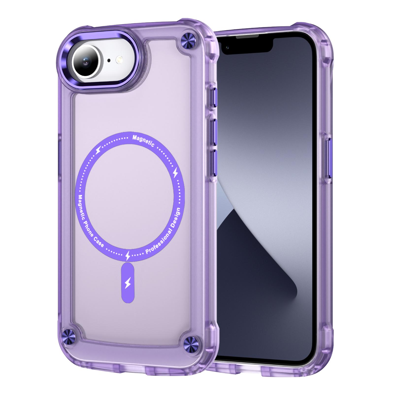 

For iPhone 16e Case Magnetic Skin Touch TPU+PC Phone Cover Purple
