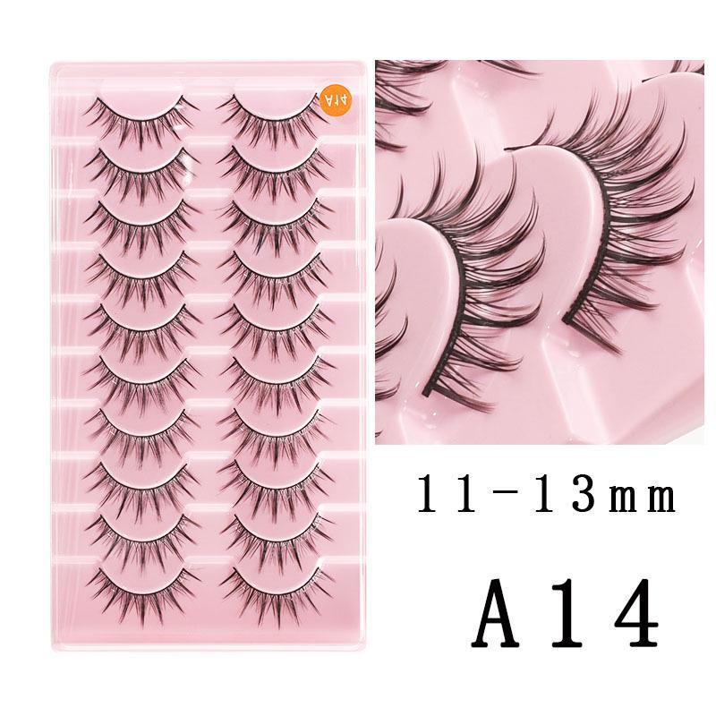 

Накладные ресницы корейских девушек — цельные, с черным жестким стержнем для завивки двойного века, естественный вид.