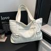 Large Leather Tote Bag with Front Zip Pocket and Adjustable Straps Stylish Women's Everyday Shoulder Bag