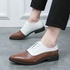 Fashion Mens Luxury Business Shoes Brogue Lace-up Mens Shoe Outdoor Casual British Style Contrast Oxford Shoes Mens Office Shoes
