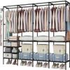 Floor-Standing Multi-Layer Coat and Clothes Rack with Storage Shelves for Dormitory or Home Use