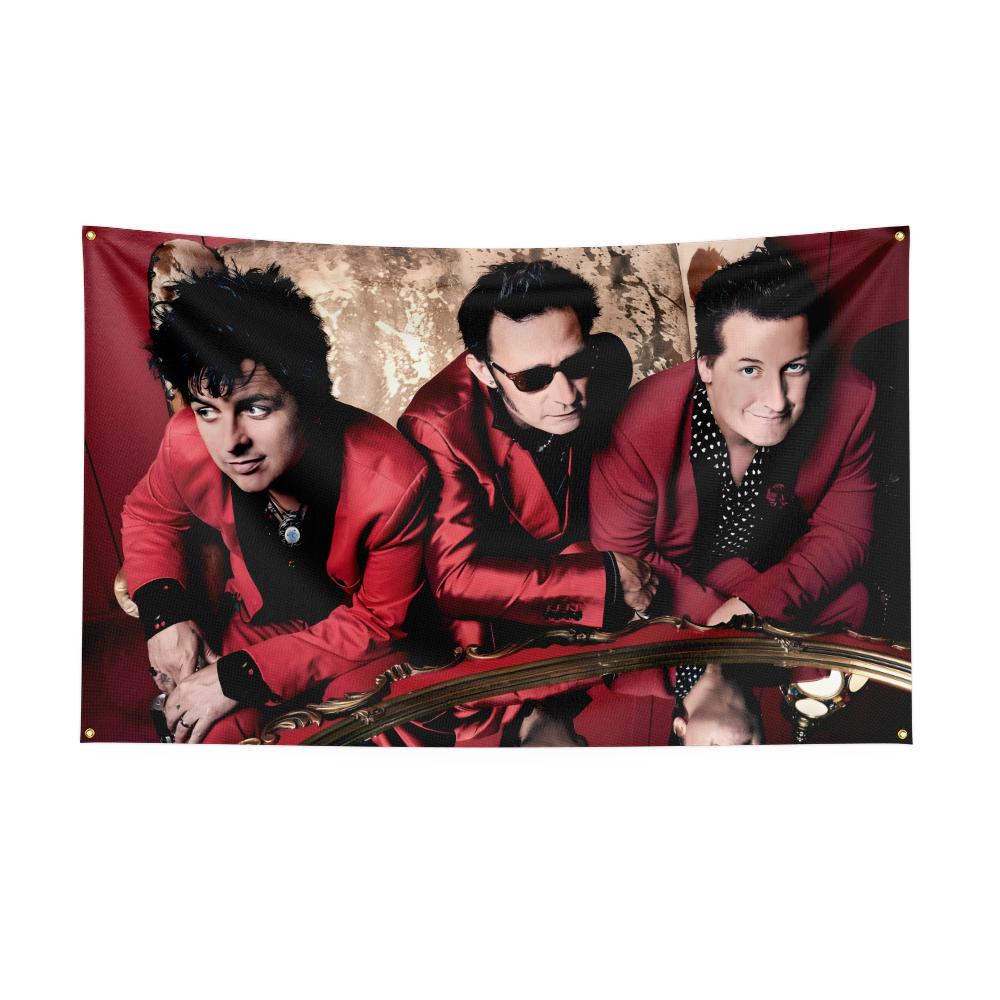 Ggreen Day Flag Rock Music Band Banner Hd Printing Tapestry Exhibition Music Band Fans Garage Decor