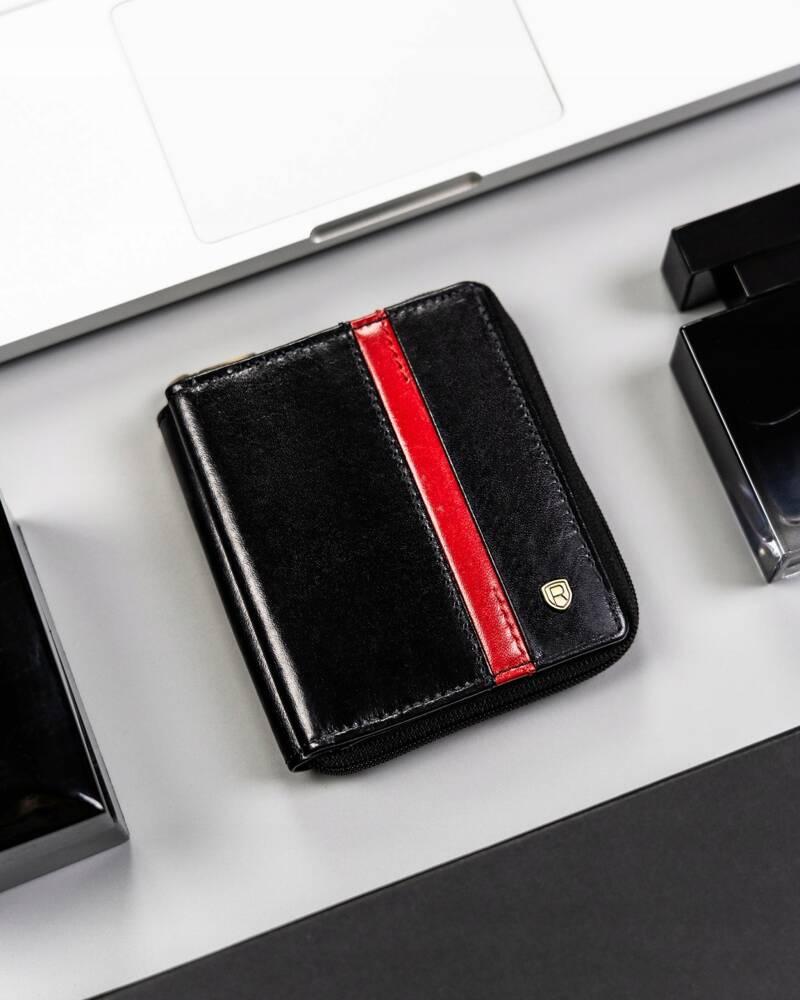 Small men's leather wallet with zipper - Rovicky