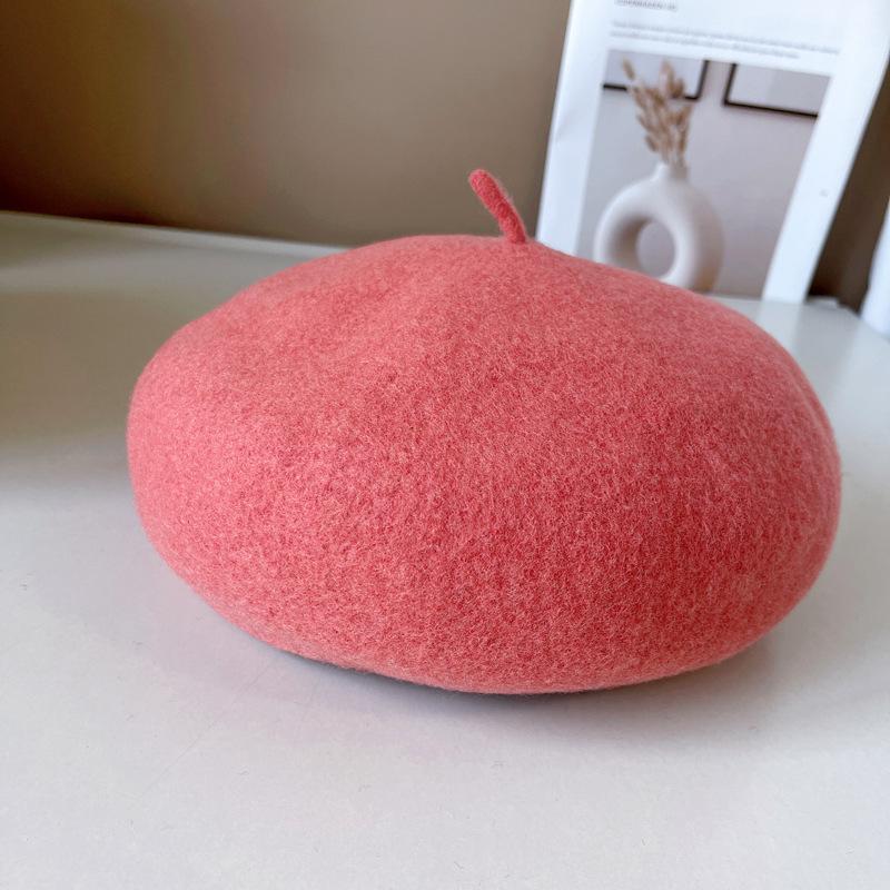 Australische Haar-Baskenmütze Kinder-Malermütze Aufgewertetes gestreiftes Schweißband Zarte dreidimensionale Pilzmütze Wollknospenmütze