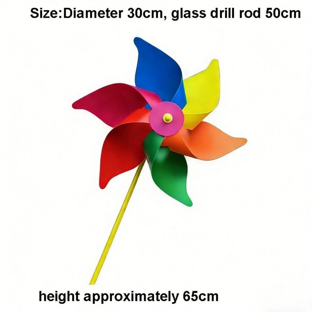 2pcs PVC Six Leaf Pinwheel Windmill Colorful Wind Windmill Wind Spinner  Garden Yard Art Decoration