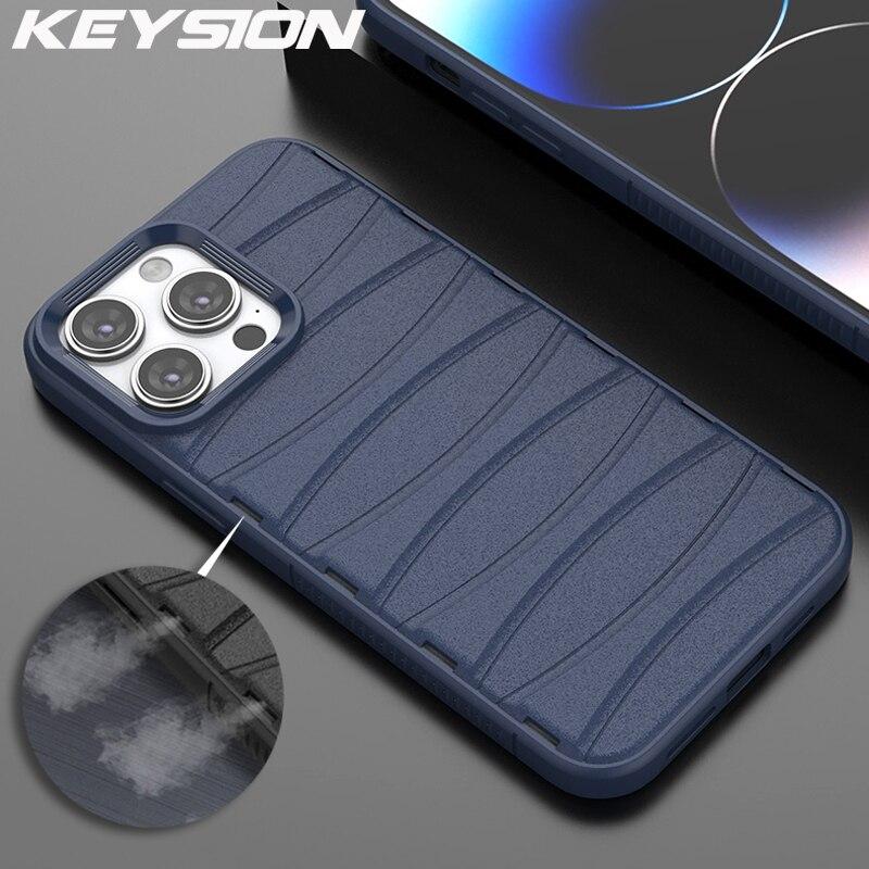 

Дышащий охлаждающий чехол KEYSION для iPhone 14 Pro Max, мягкий силиконовый противоударный чехол для телефона iPhone 13 Pro