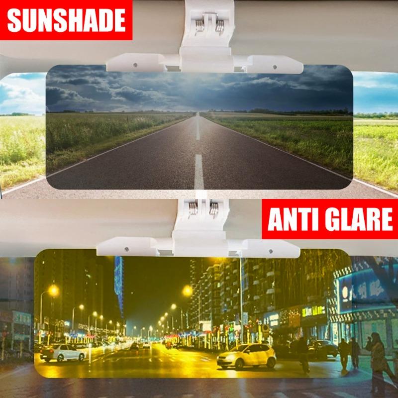 Car Sun Visor High Definition Anti-Glare Dazzling Goggle Day Night Vision Driving Mirror UV Fold Flip Down Clear View Visor