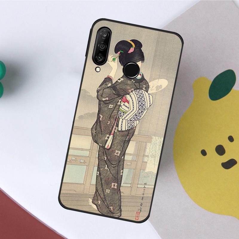 Japanische Kunst Kimono Tattoo Für Huawei Nova 5T 9 10 SE 7i 8i 11i 12i Y60 Y61 Y70 Y72 Y73 Y90 Y91 P20 P40 P30 Lite Hülle