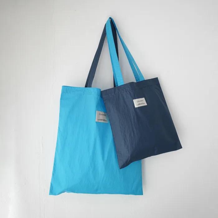 Nylon Square Bag (Small Teal Blue / Large Aqua Blue) Shoulder Bag Eco Bag Big Bag Mini Bag