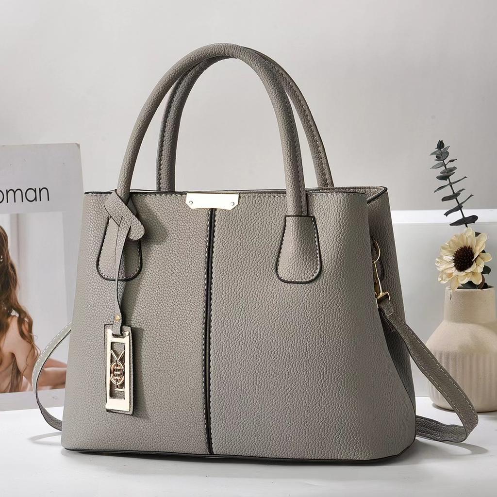 Borsa da donna semplice borsa a spalla borsa a mano in pelle PU grande capacità borsa a tracolla borsa da lista cablata