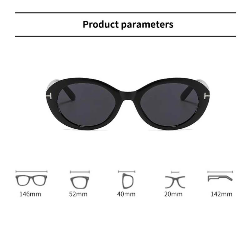 Retro Popular UV400 Sunglasses Classic Oval T-shaped Personality Street Photography Walk The Show Ultraviolet-proof Glasses