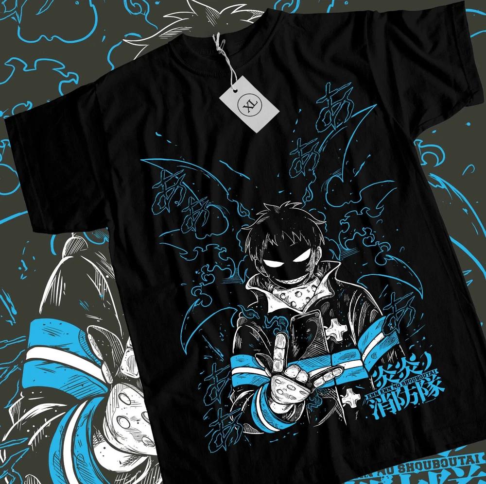 Shinra Tshirt Fire Force Skitaru Shonen Tamaki Fire Benimar Shirt Black S