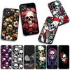 Gothic Skull Floral Art Print Phone Case for iPhone 17 16 15 14 13 12 11 Series Pro Max Plus Double Layer Protection