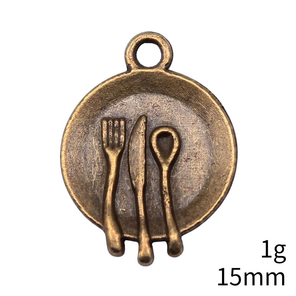 Christmas Decorations Charms For Bracelet Tableware Fork Spoon Charms Pendant Art Supplies Pendant