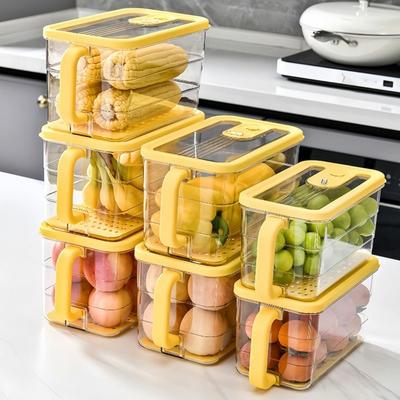 Plastic Refrigerator Storage Box Sealed Fruit Vegetable Crisper  for Home