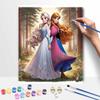 Disney DIY Painting Kit Elsa Anna Classic Style Home Decor Craft Gift Idea Art Canvas Wall Decor Unique Hand Paint Modern Aesthetic