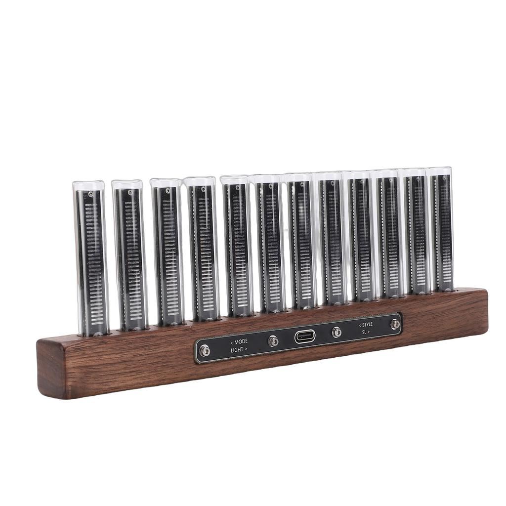LED Music Spectrum Display Home Audio Analyzer High Sensitivity Music Rhythm Light Bar with 12 Light Tubes Adjustable