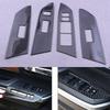 1 Set Black Interior Door Window Glass Switch Covers Trims Fit For Toyota Tundra 2014 2015 2016 2017 2018 LHD Carbon Fiber