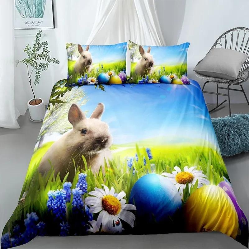 Collezione Biancheria da Letto Cane Coniglio Carino Cartone Animato Nordico King Singolo Twin 90135150 Copriletto 240220 Copripiumino Per Ragazza Ragazzo Bambino Adolescenti Regalo