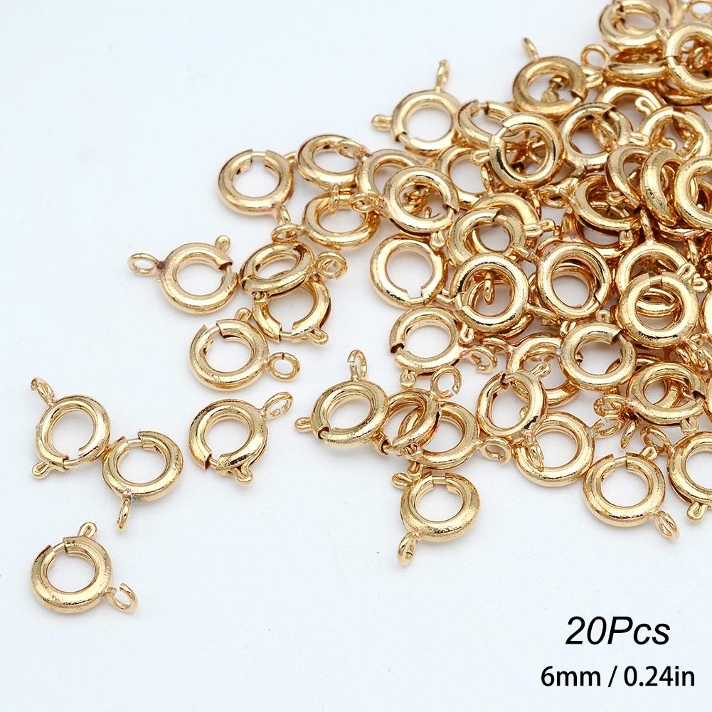 10Pcs Pure Copper Plated O Spring Clasps Round End Connectors For DIY Bracelet Jewelry Making Accessories