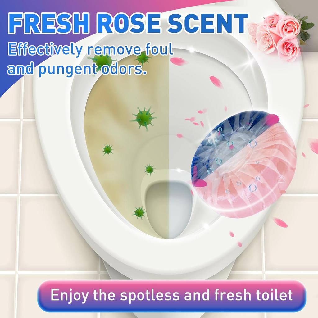 4 Pcs Automatic Toilet Cleaning Blocks Descaling Deodorizing Cleaner Tablets Bathroom Cistern Long-Lasting Cleaning Tablets