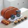 Portable Travel Kung Fu Tea Set: Compact Ceramic Teapot & Gaiwan for Outdoor Camping and Tea Enjoyment. Perfect Gift for Tea Lovers.