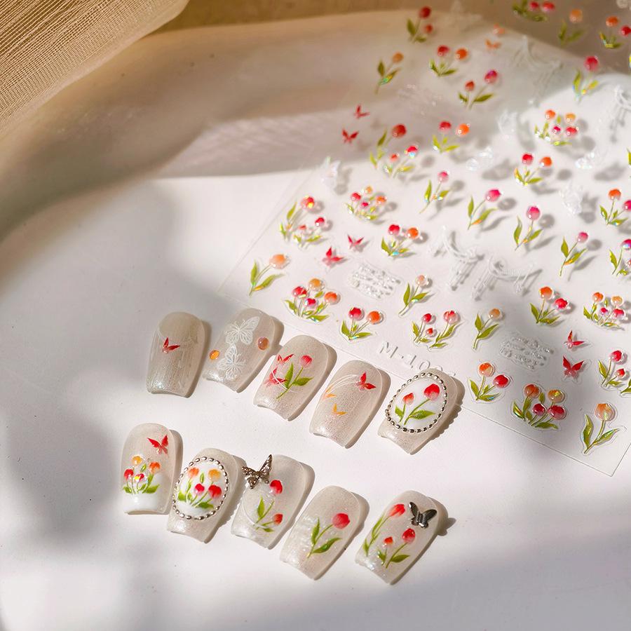 

TENSOR Gold Tulip M-1006 Transparent Crushed Glass Jelly Gel Nail Art Sticker