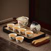 National style retro high-end Ru kiln black pine plum blossom hand-held pot tea set new Chinese kung fu tea business printing commemoration
