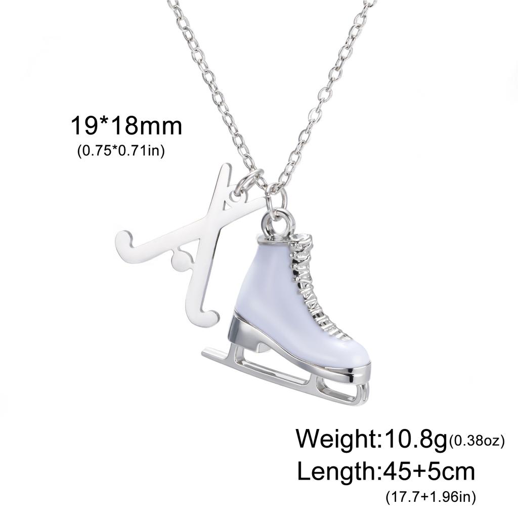 My Shape Colorful Rhinestone Ice Skate Shoes Pendant Necklace Hockey Charm Chains For Women Sports Fan Birthday Jewelry Gift