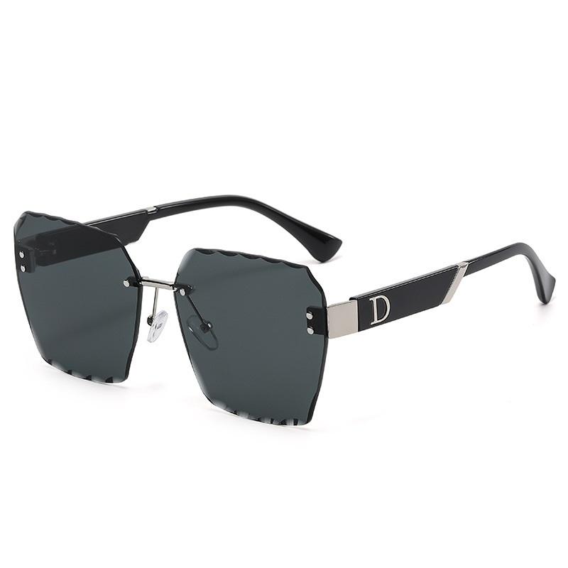 Glamour Luxury D Brand Sunglasses For Men And Women Stylish Rimless Oversize Fashion Glasses Unisex Trend Eyewear UV400