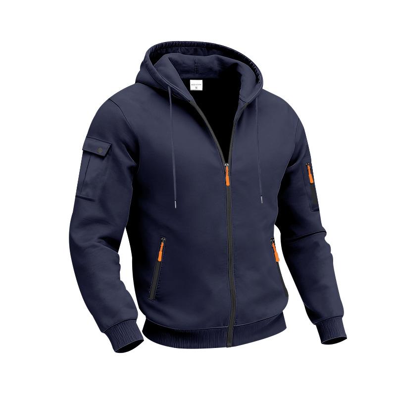 Mens Loose Heavyweight Fleece Zip Up Hooded Casual Workwear Long Sleeve Cardigan Sweatshirt