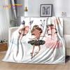 Cute Ballet Girl Ballerina Cartoon Soft Plush Blanket,Flannel Blanket Throw Blanket for Living Room Bedroom Bed Sofa Picnic Kids